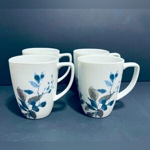 Corelle Coordinates Kyoto Nights Porcelain Coffee/Tea Mugs Set Of 4 Gray Navy